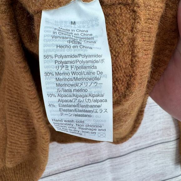 Madewell Wrap-Front Pullover Sweater in Coziest Yarn Womens Medium Hthr Harvest - Picture 6 of 9